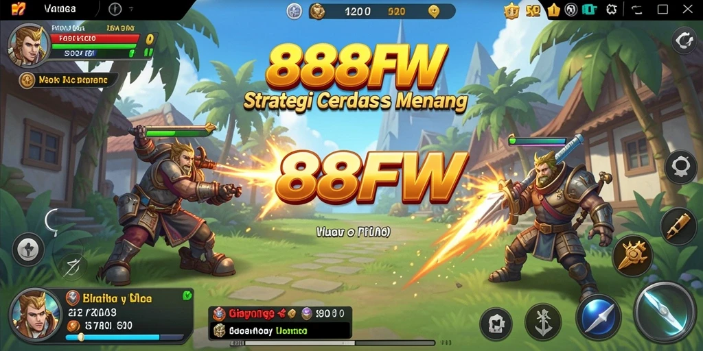 Tangkapan layar utama gameplay 888FW menunjukkan pertempuran strategis yang seru.