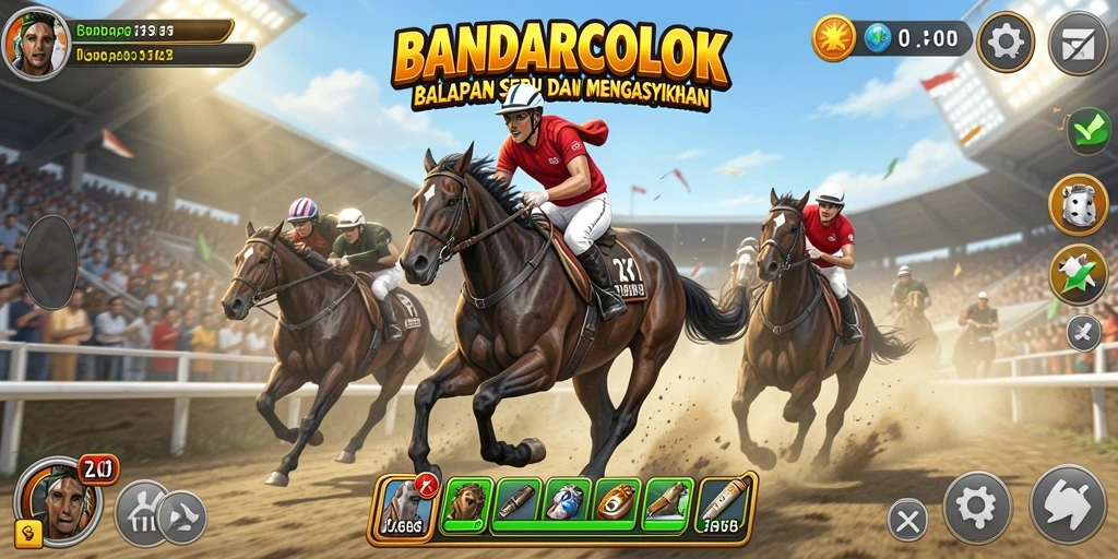 Screenshot utama BANDARCOLOK menampilkan gameplay balapan intens dan seru.