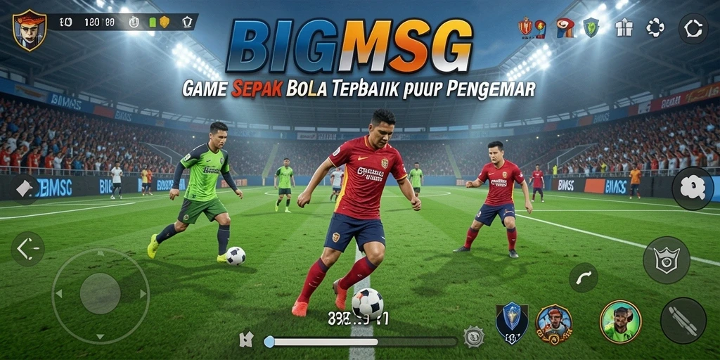 Tampilan gameplay seru dari BIGMSG, menjadikan pengalaman sepak bola semakin nyata.