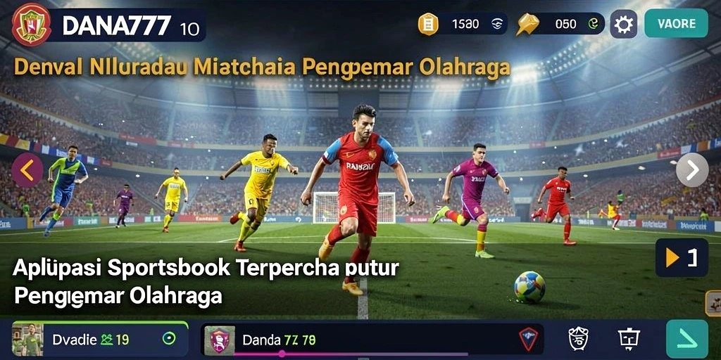 Tampilan utama aplikasi DANA777 dengan opsi taruhan olahraga yang variatif.
