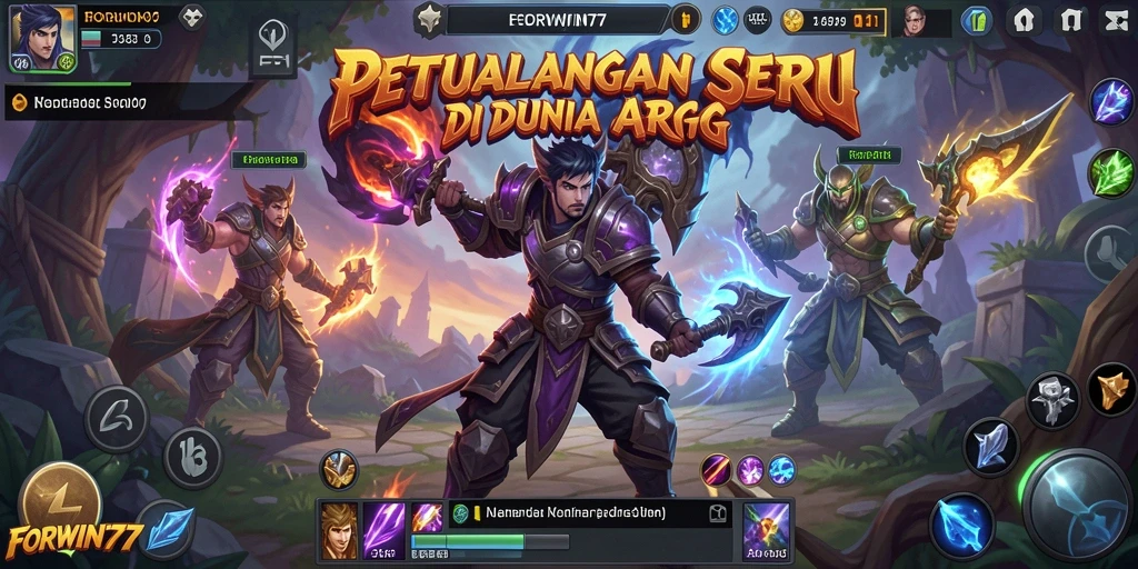 Tampilan gameplay seru di FORWIN77 dengan aksi petualangan ARPG.