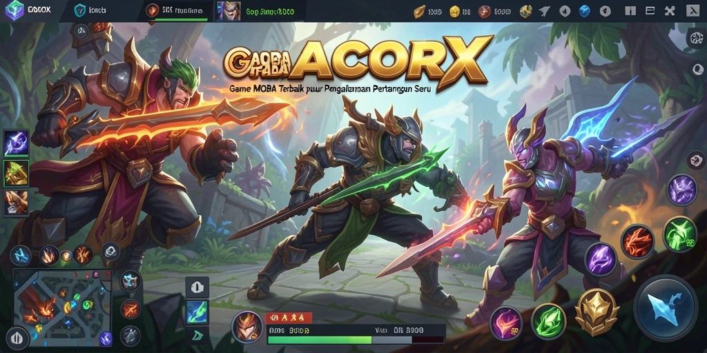 Tangkapan layar GACORX menampilkan aksi seru dalam permainan MOBA.