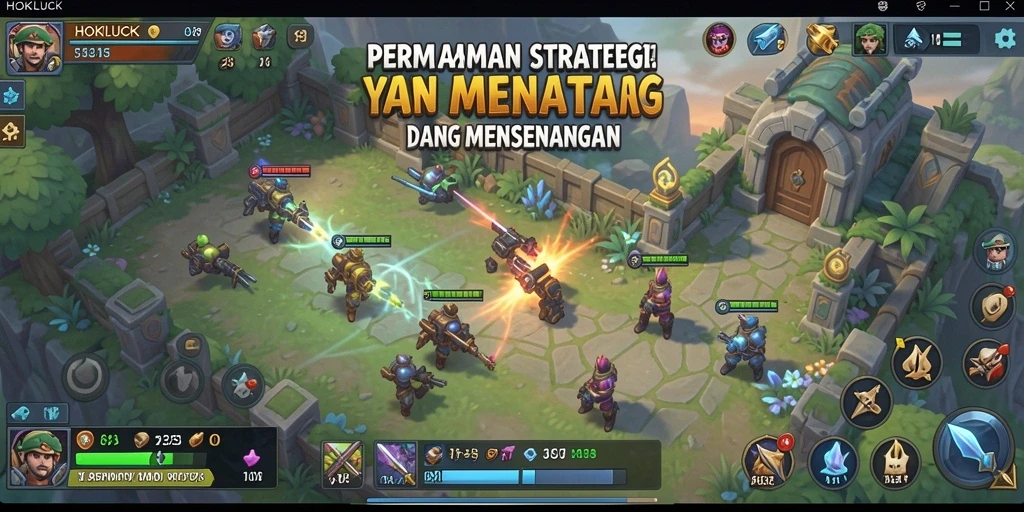 Screenshot HOKILUCK menampilkan gameplay strategi yang intens dan penuh taktik.