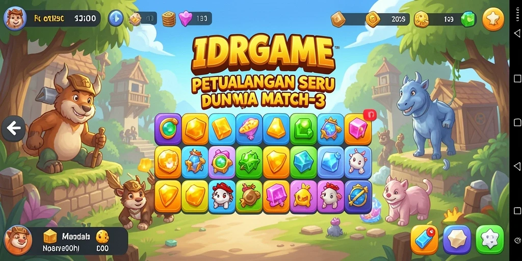 Tangkapan layar gameplay IDRGAME menampilkan keseruan mencocokkan objek berwarna.