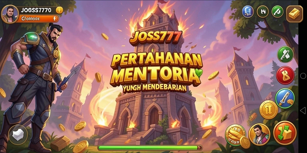 Gameplay JOSS777 yang seru dalam pertahanan menara.