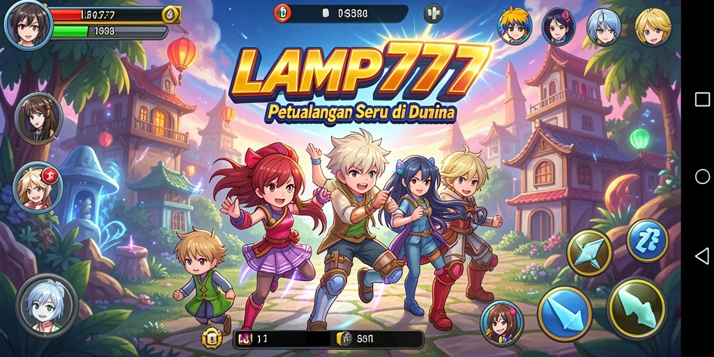 Tangkapan layar LAMPU777 menunjukkan aksi seru dengan karakter anime.