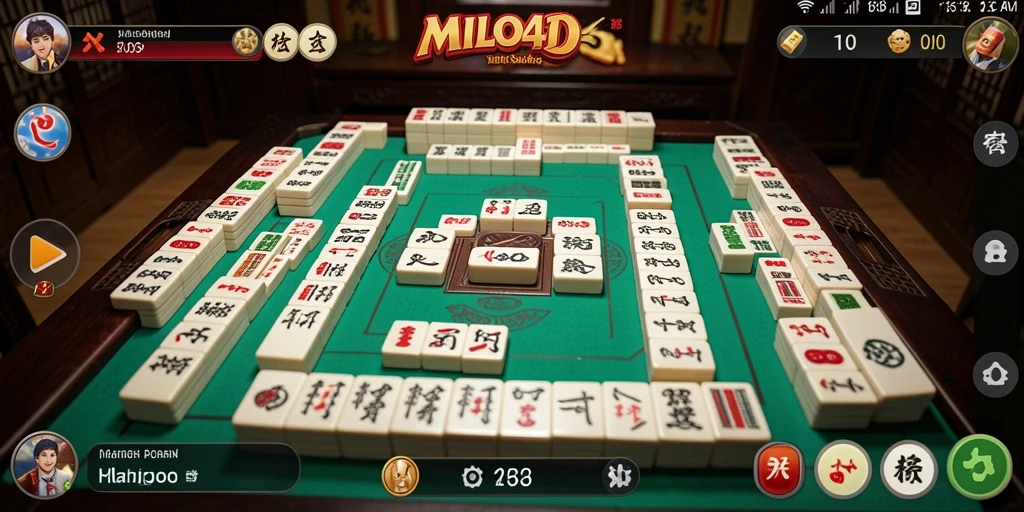 Screenshot gameplay <strong>MILO4D</strong> yang menampilkan keseruan permainan Mahjong.