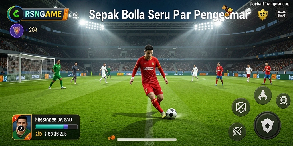 Tampilan gameplay RSNGAME yang memukau, menunjukkan aksi sepak bola yang intens.